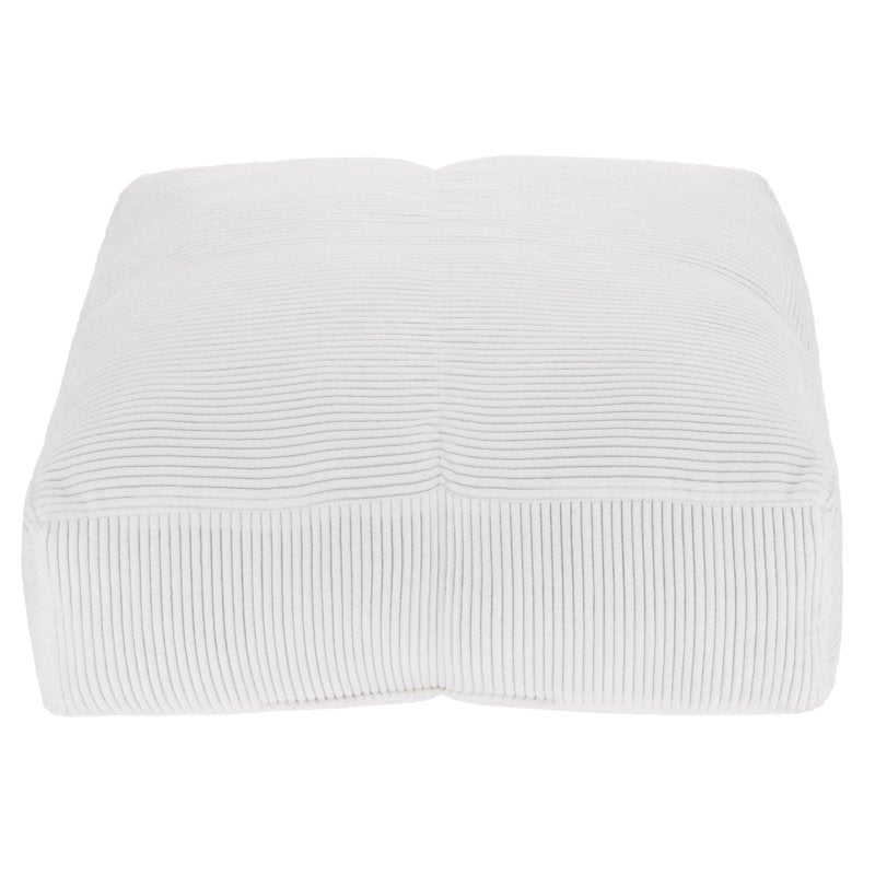 Mainstays Vanilla Dream Ribbed Corduroy Floor Cushion - 20x20 Inch, Decorative Lounge Pillow