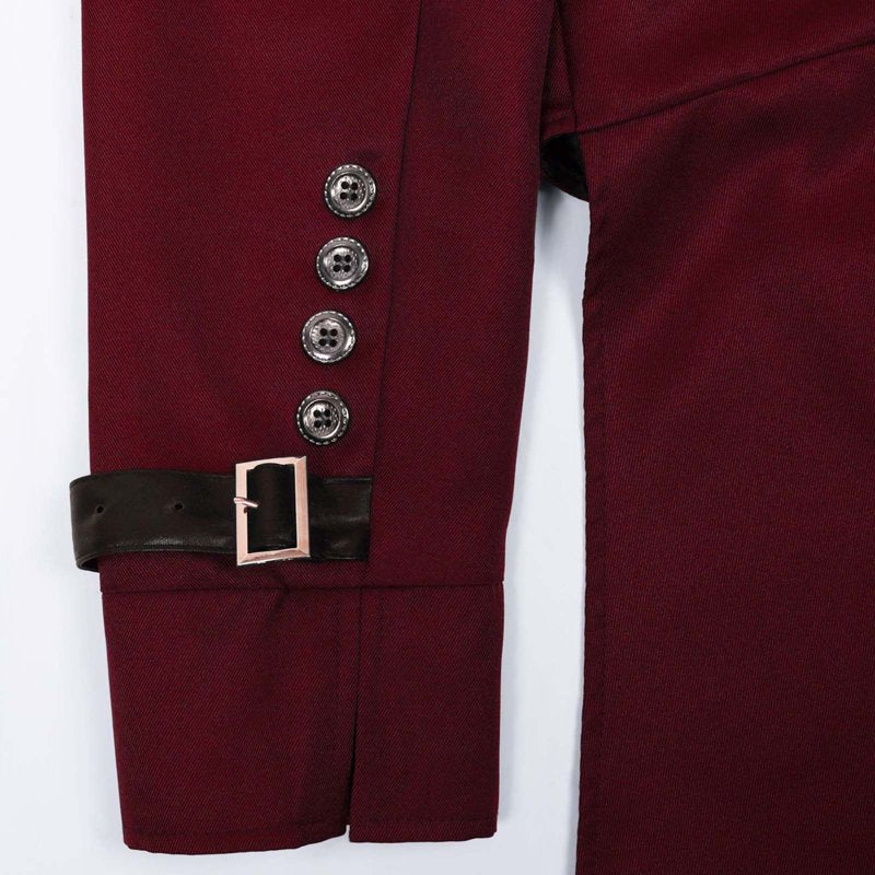 Men's Medieval Costume Halloween Jacket Cardigan - Wine, Size S