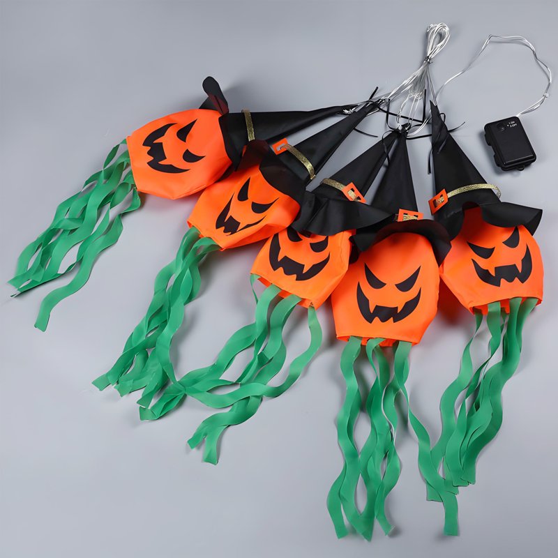 Halloween String Lights with Orange Pumpkin Design - Indoor & Outdoor Decor