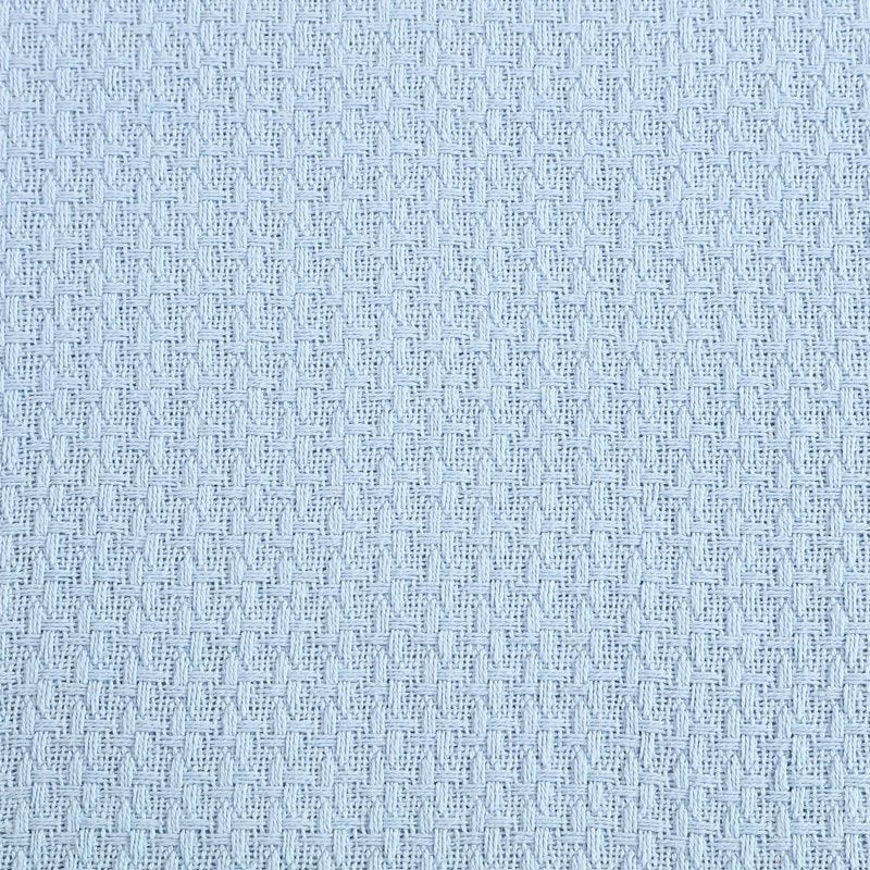 Grand Hotel Woven Cotton Blanket - King Size Pearl Blue - Soft & Durable Bed Cover