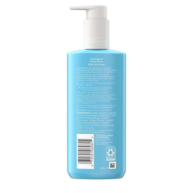 Hydro Boost Fragrance-Free Body Gel Cream with Hyaluronic Acid
