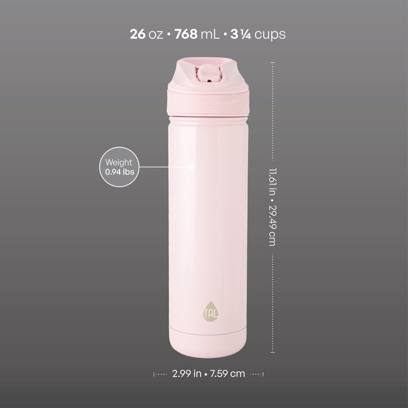 26oz Stainless Steel Ranger Water Bottle with Easy Sip Straw - Pink Shimmer