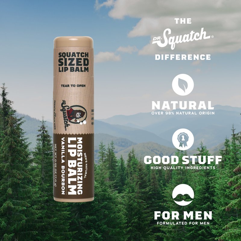 Natural Moisturizing Lip Balm for Men - Vanilla Bourbon Matte Finish