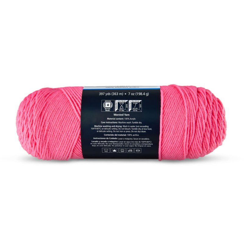 Medium Acrylic Yarn for Knitting & Crochet - Pink Coat, 7 oz