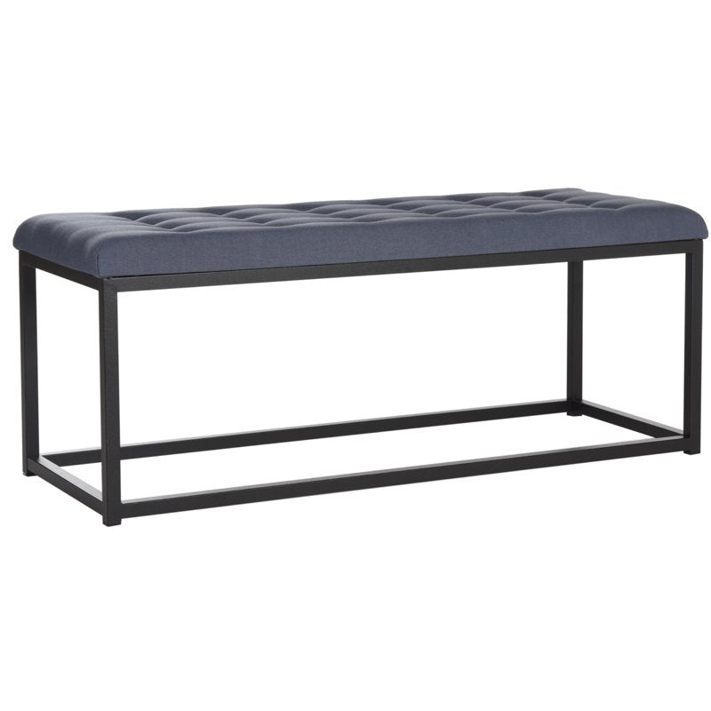 Contemporary Tufted Bench - Navy/Black Upholstery