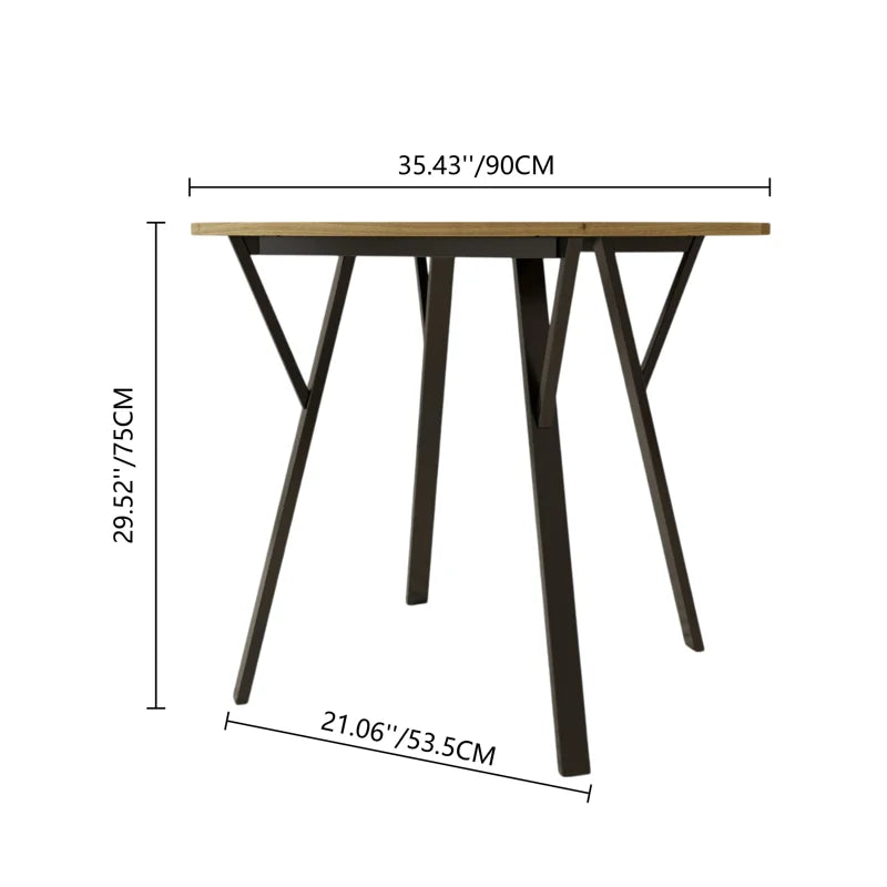 Round Dining Table for 4 - 35.4" Kitchen Table with MDF Top & Metal Legs