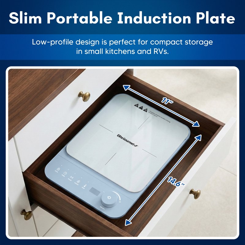 Digital Induction Cooktop - 1500W Slim Portable Electric Burner