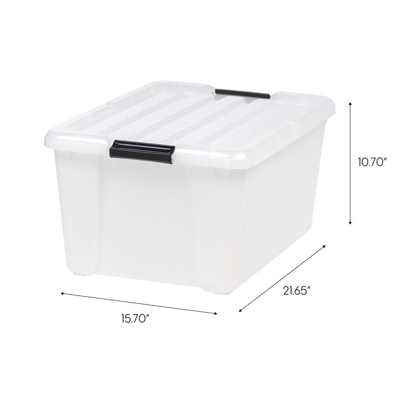 45 Qt Stackable Plastic Storage Bins with Lids - 4 Pack