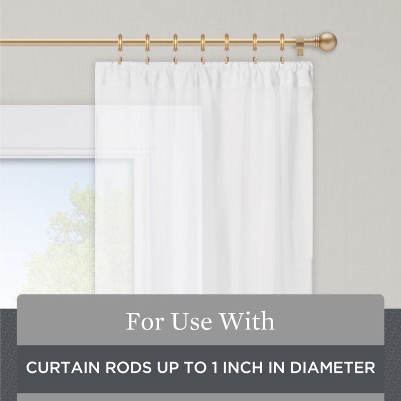 Gold Metal Curtain Clip Rings Set of 7 for 1-Inch Rods