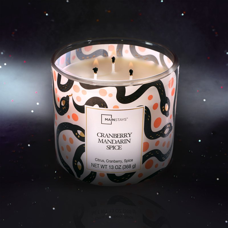 Scented Candle with Cranberry Mandarin Spice - 13 oz Festive Home Decor