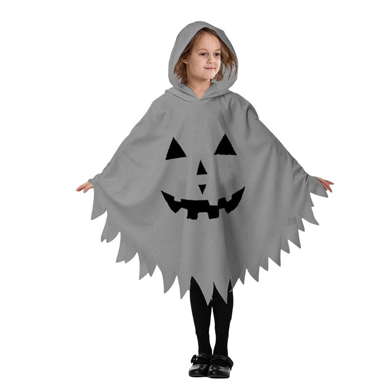 Kids Ghostface Hooded Costume Cape for Halloween - Grey, 3-4 Years