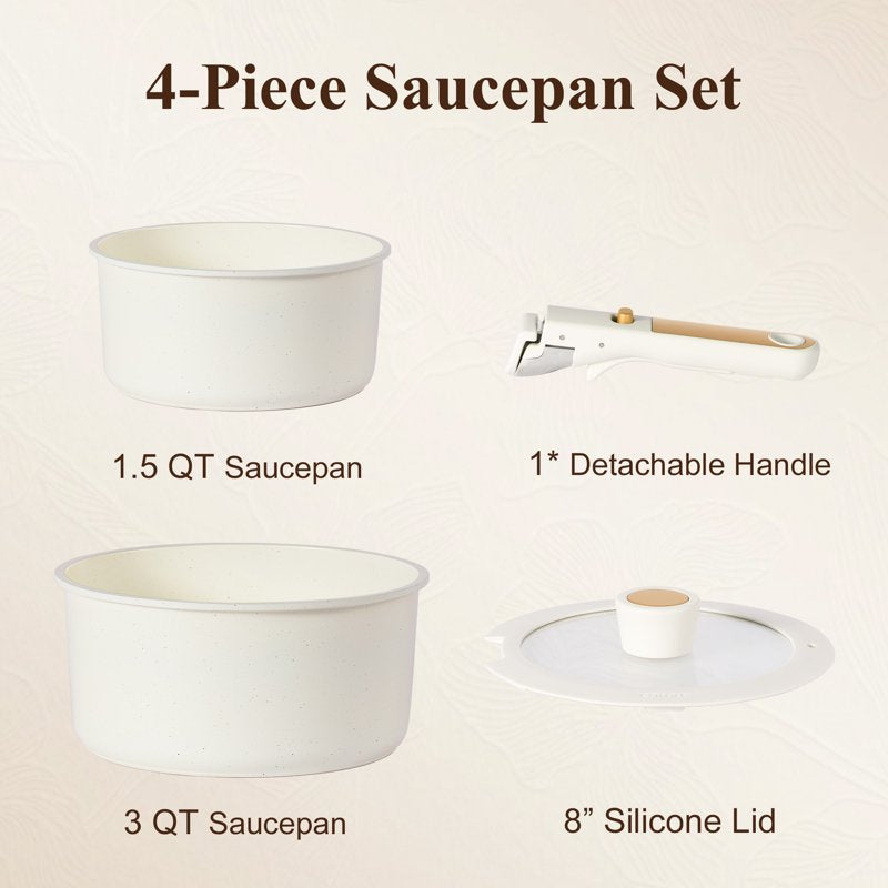 Ceramic Nonstick Cookware Set - 4-Piece Induction Safe