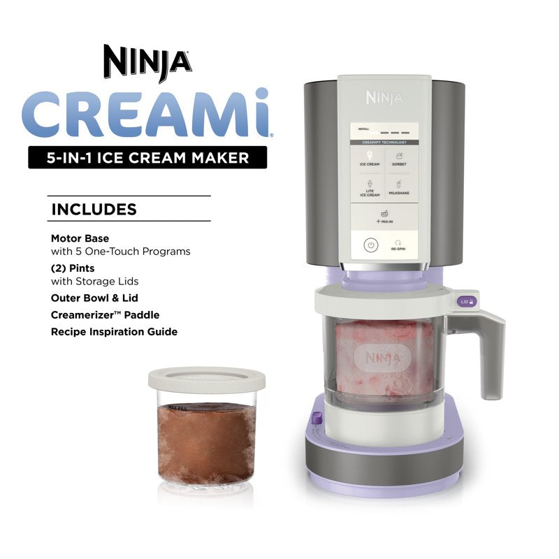 Ninja CREAMi Ice Cream Maker - Purple, 5 One-Touch Programs