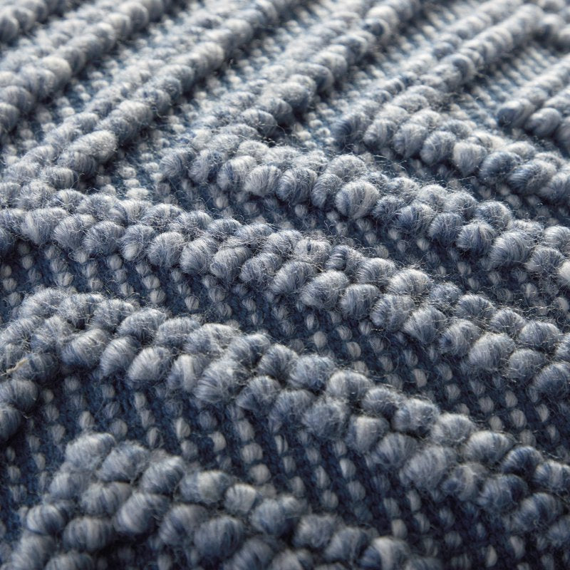 Washed Indigo Decorative Pillow - Heathered Loop Geo Cotton Polyester, 20x20 Inches, Set of 1