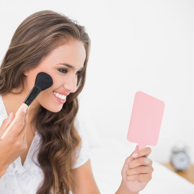 2pc Square Handheld Makeup Mirror Set - Portable Personal Grooming Tool