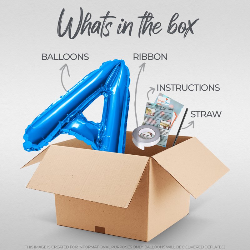 Letter Balloons - STOP IN FOR A SPELL 16 Inch Foil Alphabet Balloon - Blue - Variation