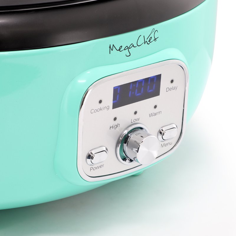 6.5 Quart Oval Electric Slow Cooker with Digital Panel & Removable Ceramic Pot