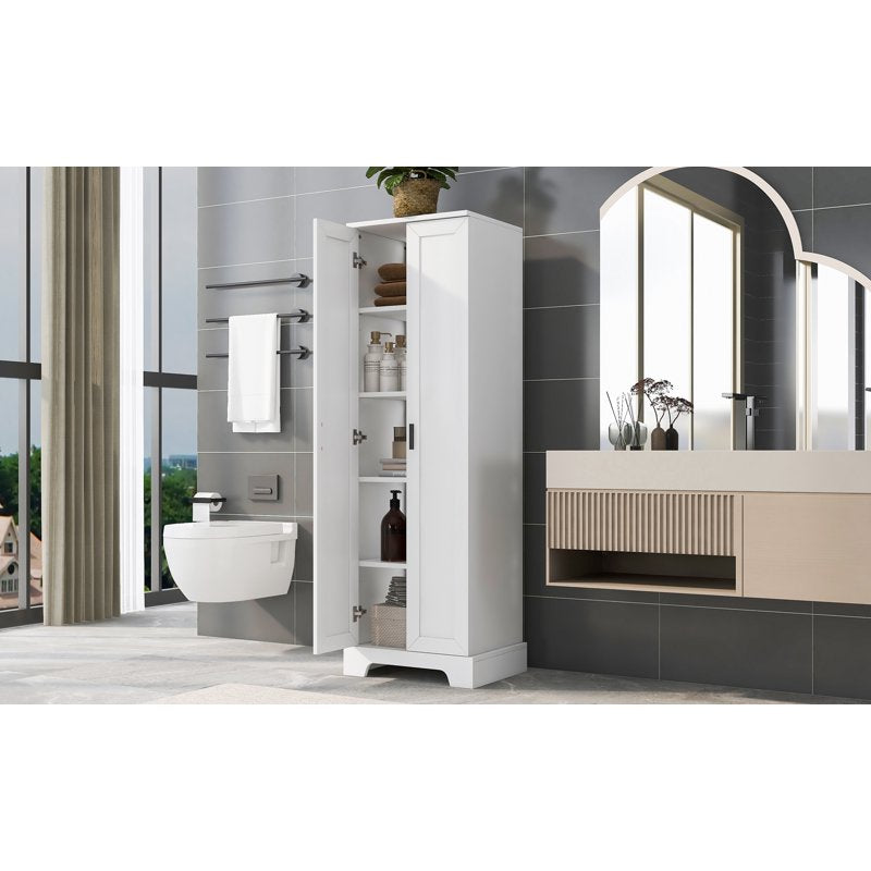 Storage Cabinet with Adjustable Shelves - White