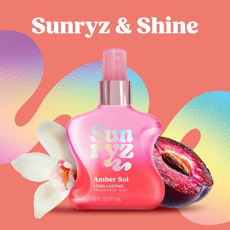 Amber Sol Long-Lasting Body Mist - Radiant Amber Plum & Vanilla Woods, 6 oz