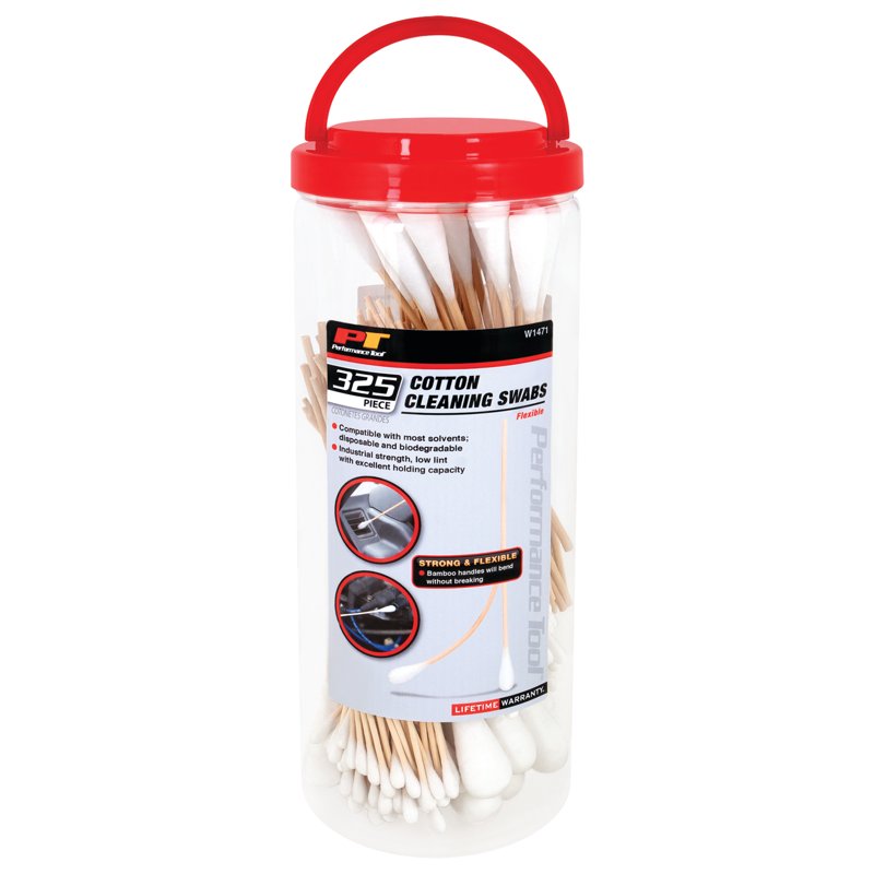 Cotton Cleaning Swabs Set - Low Lint, Flexible Bamboo Handles