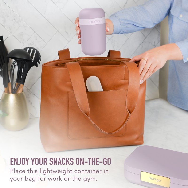 Reusable Snack Cup - Leak-Proof Container with Toppings Compartment - Orchid
