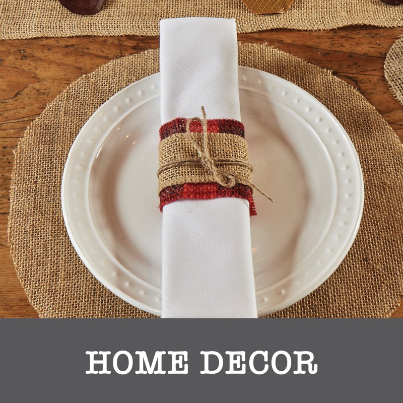 Love, Laugh, Craft Burlap Ribbon Set - 1.5 Inch Wide, 3 Yards, Red & Black Buffalo Check