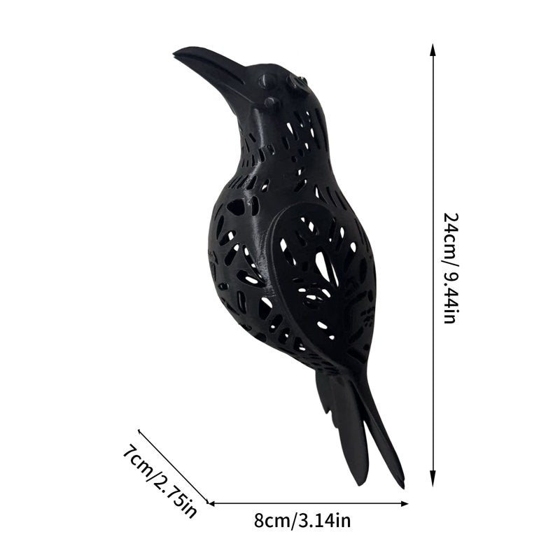 Halloween Crow Lantern - Spooky Outdoor Pendant Lamp for Garden & Patio Decor