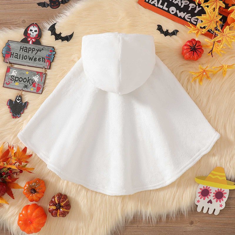Kids Ghost Costume Hoodie for Halloween Unisex 4-5 Years - Light Gray Variation J68