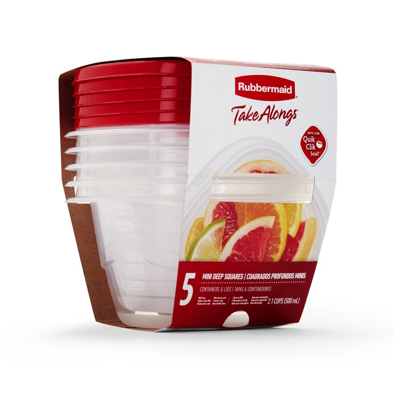 Clear Food Storage Containers - 2.1 Cups, 4-Pack