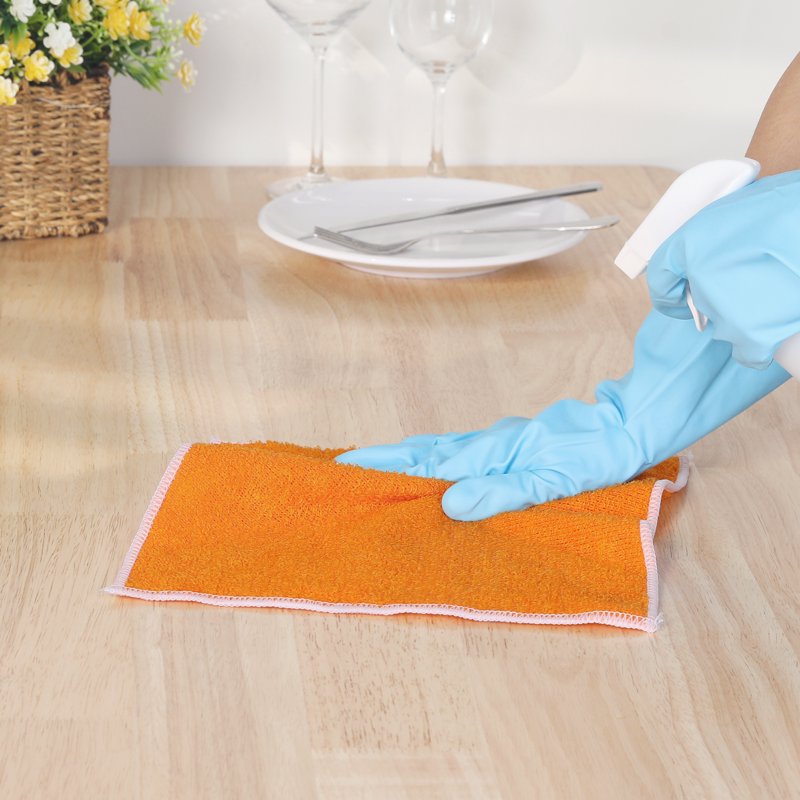 12 Pcs Microfiber Kitchen Cloths - Absorbent Rayon Bamboo Towel 7" x 9" - Orange