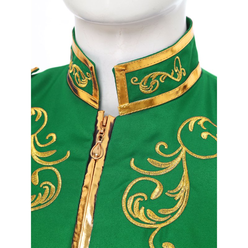 Men's Medieval Royal Prince Costume Coat - Green M, Embroidered Renaissance Style