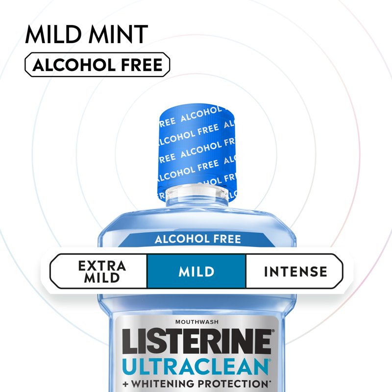 Ultraclean Alcohol-Free Mouthwash with Whitening Protection, Mild Mint, 1L
