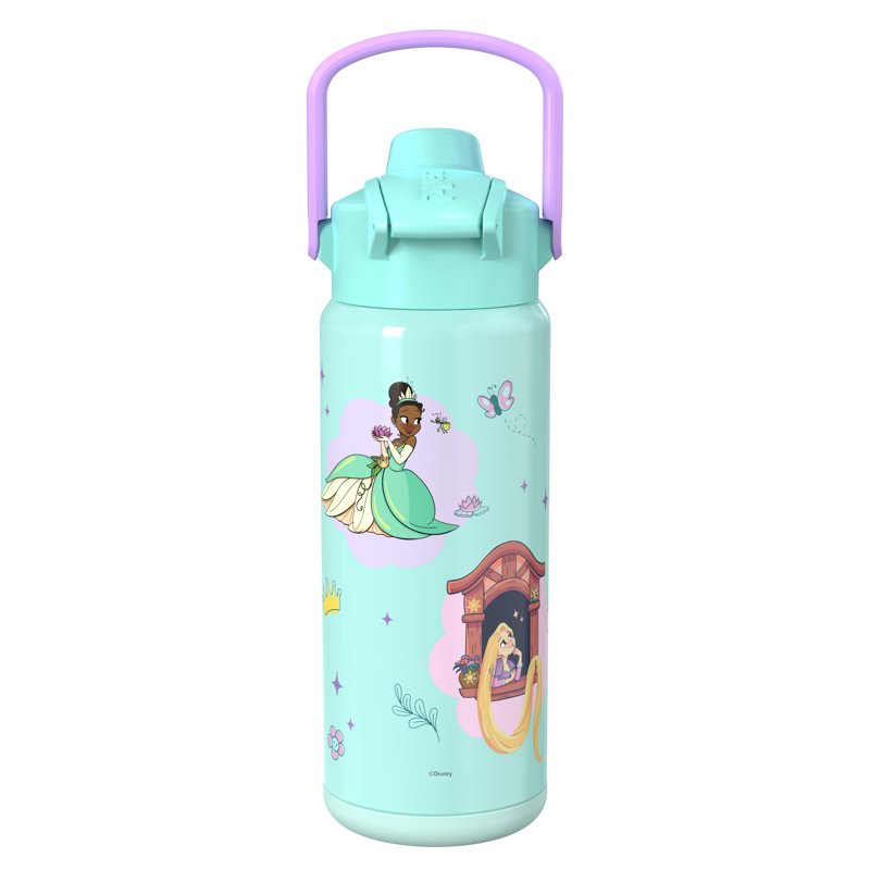 20oz Princess Teal Stainless Steel Water Bottle with Push Button Lid