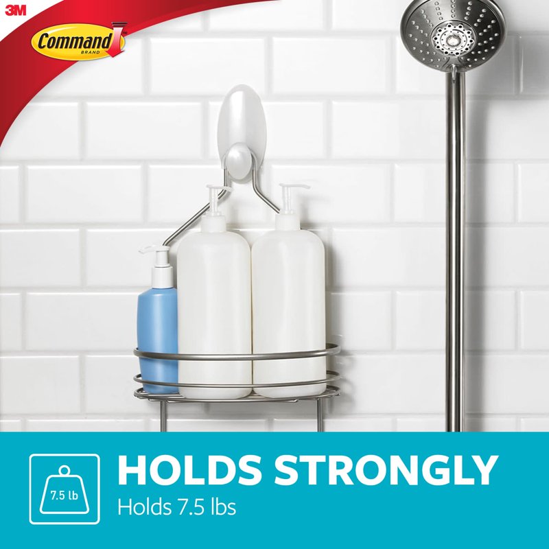 4 Pack Command Large Caddy Hangers - Frosted Plastic Bathroom Organization