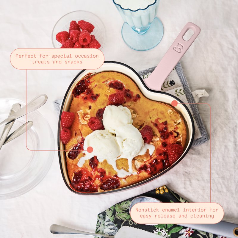 10" Enameled Cast Iron Heart Skillet - Pink Champagne