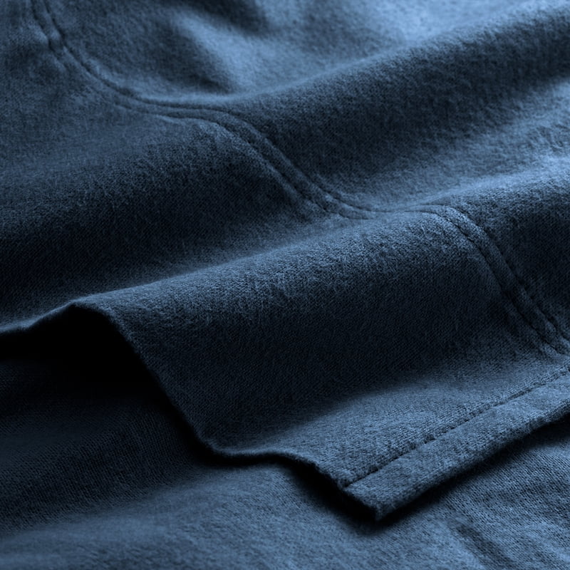 Deep Pocket Cotton Flannel Sheet Set - Full Size Dark Blue with 2 Bonus Pillowcases