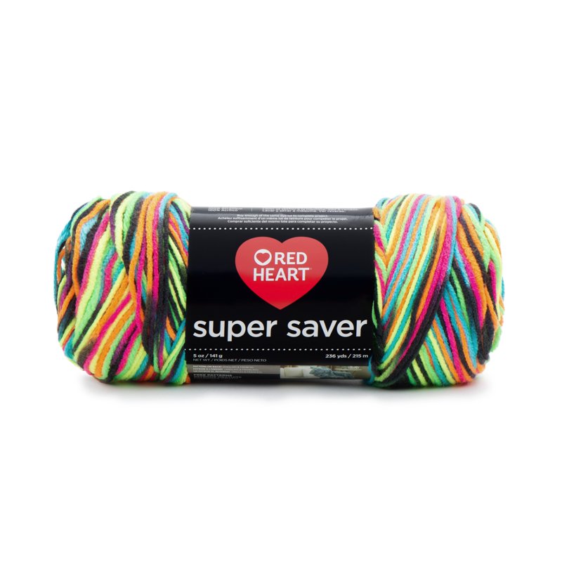 (2 Pack) Red Heart Super Saver Worsted Acrylic Yarn - Black Light, 5oz/142g, 236yd - Variation of THIS listing