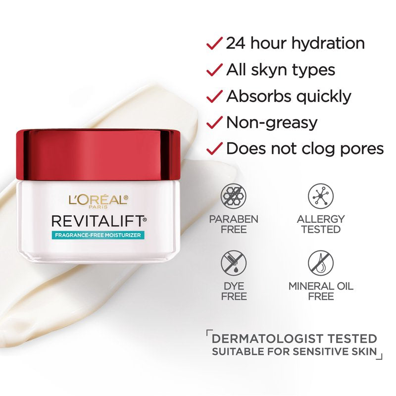 Revitalift Anti-Aging Face & Neck Cream - Fragrance Free, 1.7 oz