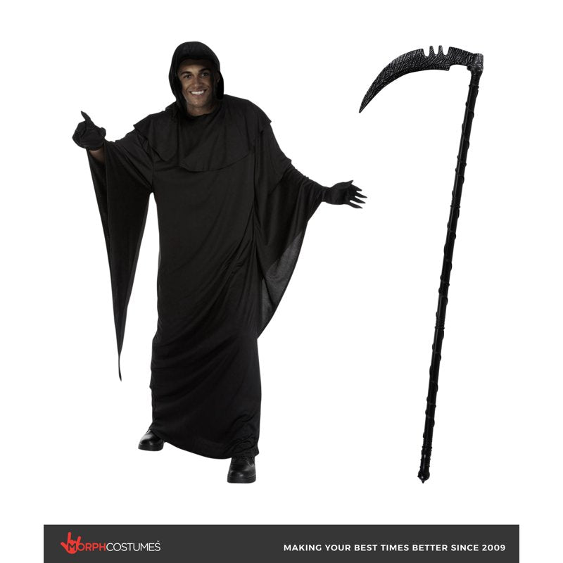 Men's Halloween Grim Reaper Robe Costume XL - Horror Scythe Outfit