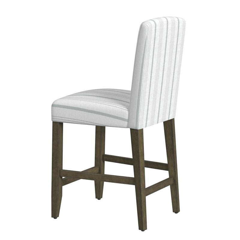 Curved Back Upholstered Counter Stool - Calypso Blue Stripe