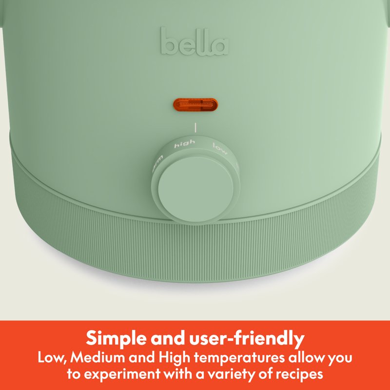 1.5 Qt Manual Slow Cooker - Ceramic Nonstick, 3 Heat Settings, Seaglass
