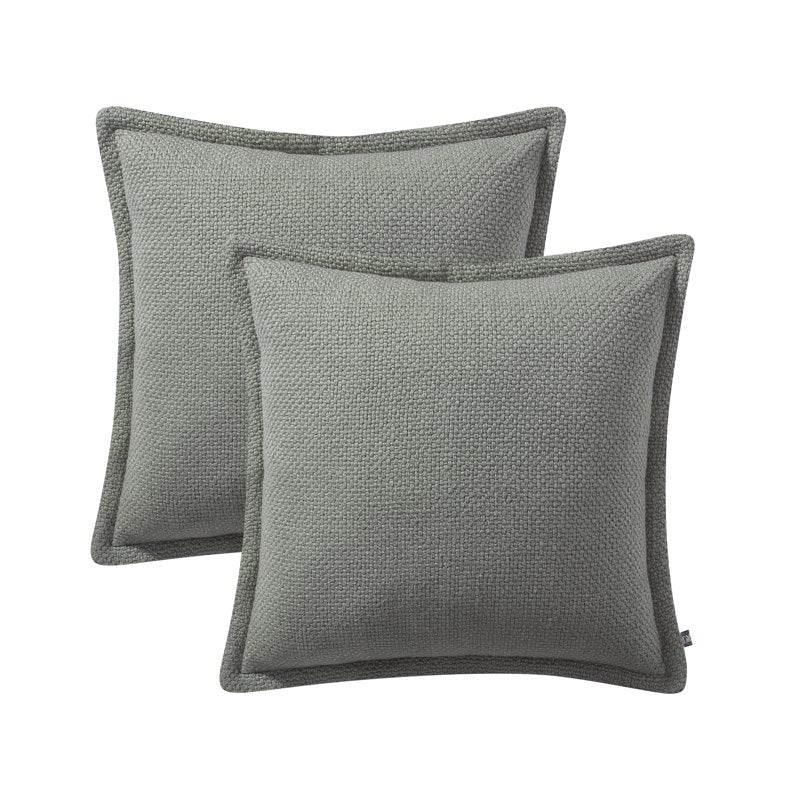 (2 Pack) Reversible Green Cotton Decorative Throw Pillow - 20x20 inches - My Texas House
