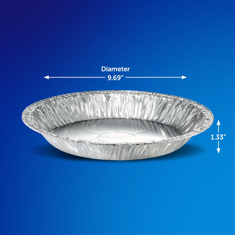 Round Disposable Foil Pie Pans with Lids - 10 Inch, 2 Count