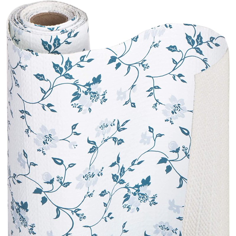 Bonded Grip Shelf Liner - 12 Inch x 10 Feet, Wisteria Blue