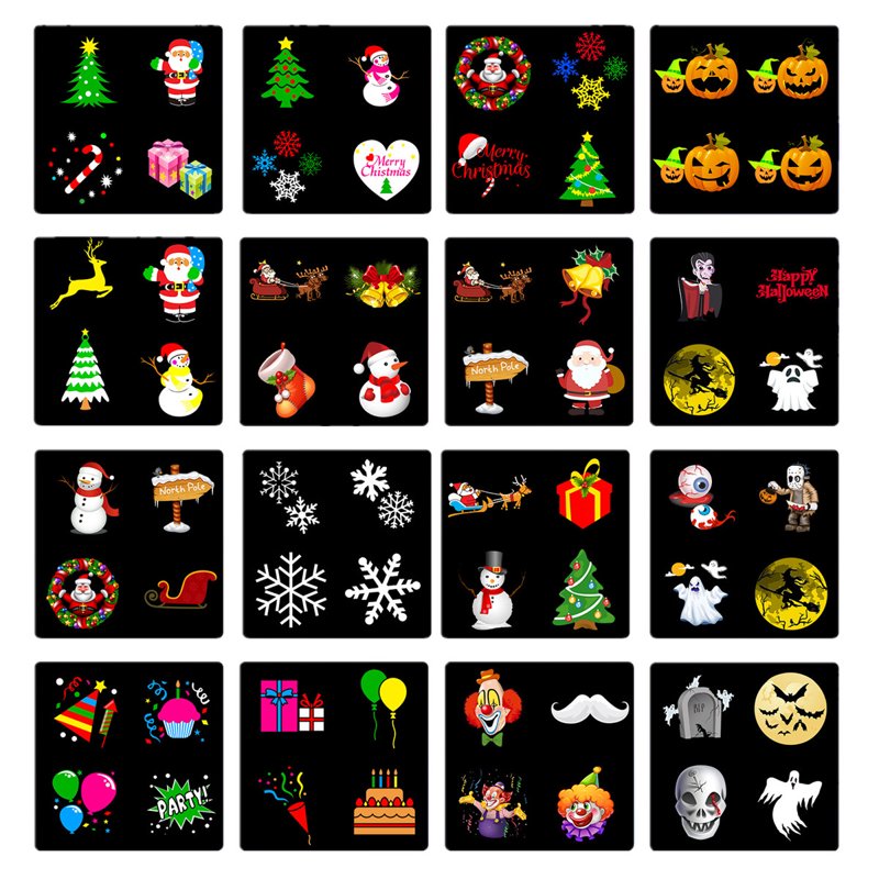Waterproof Landscape Projection Light with 16 Patterns for Garden Christmas Halloween Holiday Decor