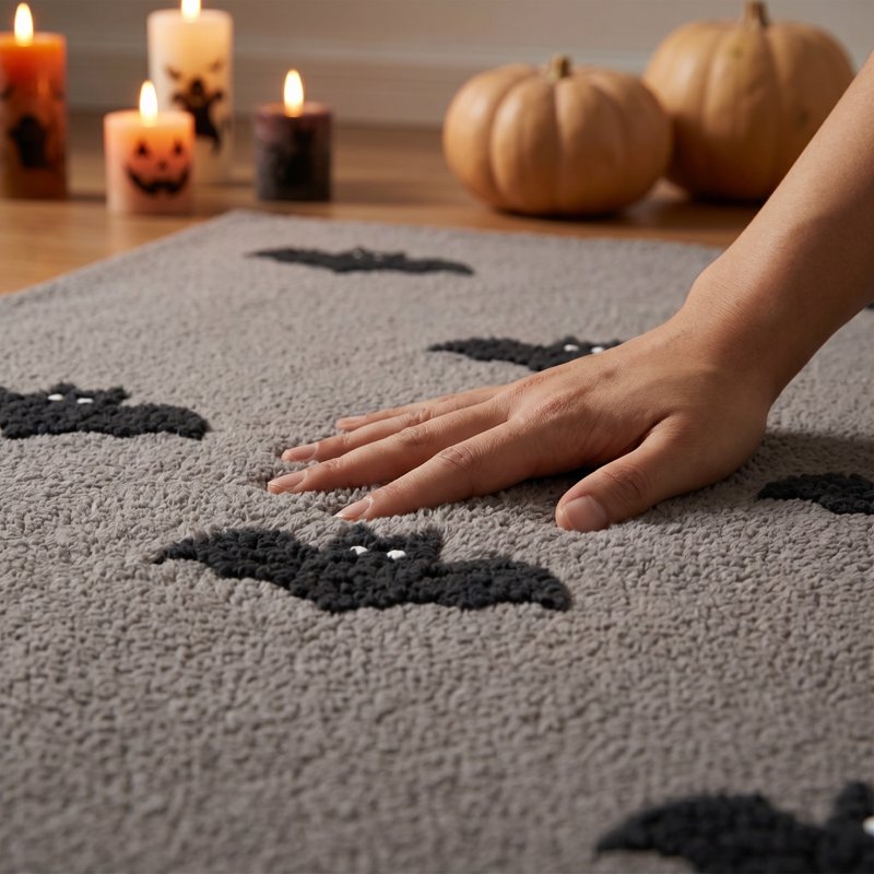 Halloween Bat Doormat - L Variation, 15.75x23.62 Inch Non-Slip Absorbent Entry Rug
