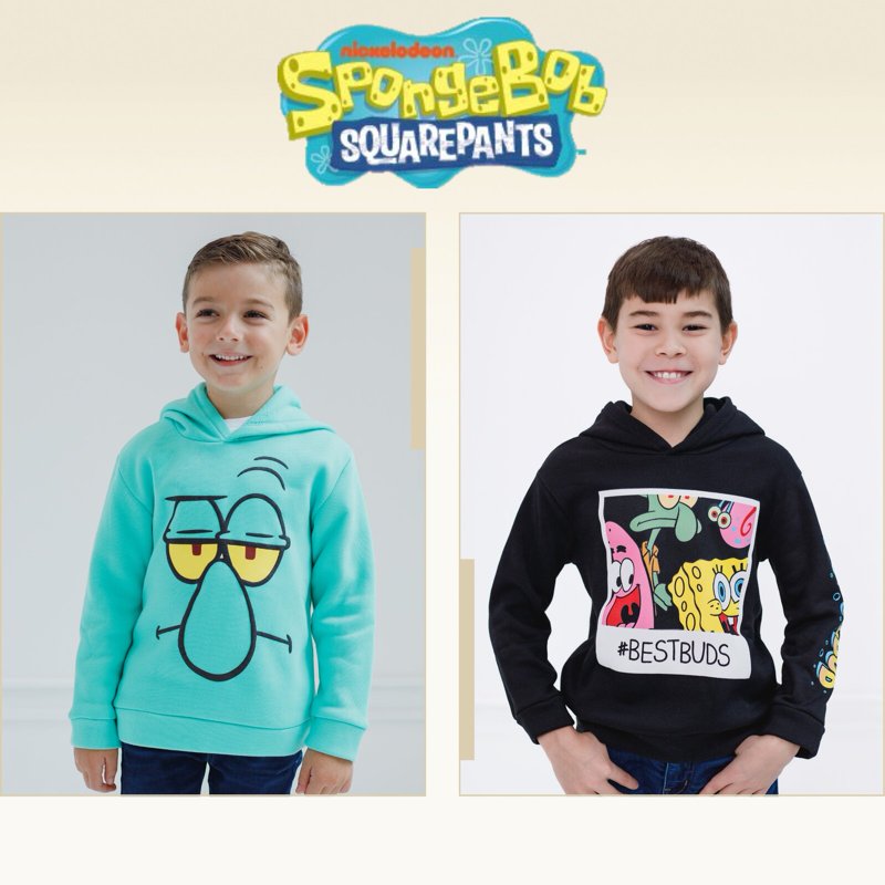 Toddler Boys' SpongeBob Fleece Pullover Hoodie - Black 3T