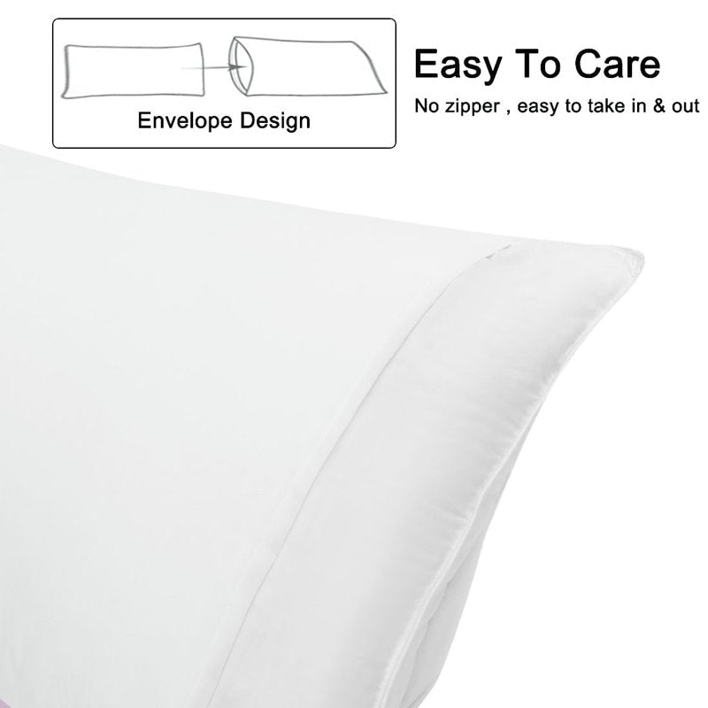 Microfiber Body Pillow Cover 20 x 54 Inches - White, Brown & More