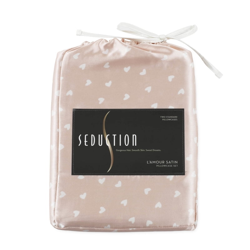 Seduction 2-Pack Satin Pillowcases - Rose & Pearl, Standard Size, Silky Smooth for Hair & Skin
