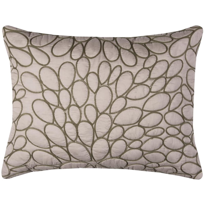 Brown 90x92 Inch Quilt - Embroidered Leaf Pattern Bedding